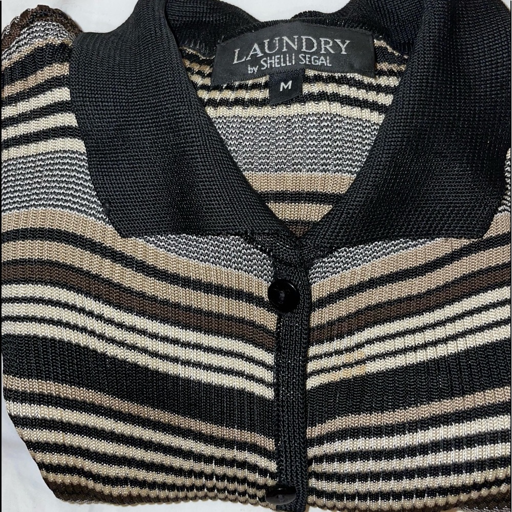 Laundry by Shelli Segal striped Cardigan Size M